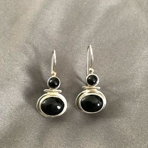 Silpada Sterling and Black Onyx Earrings